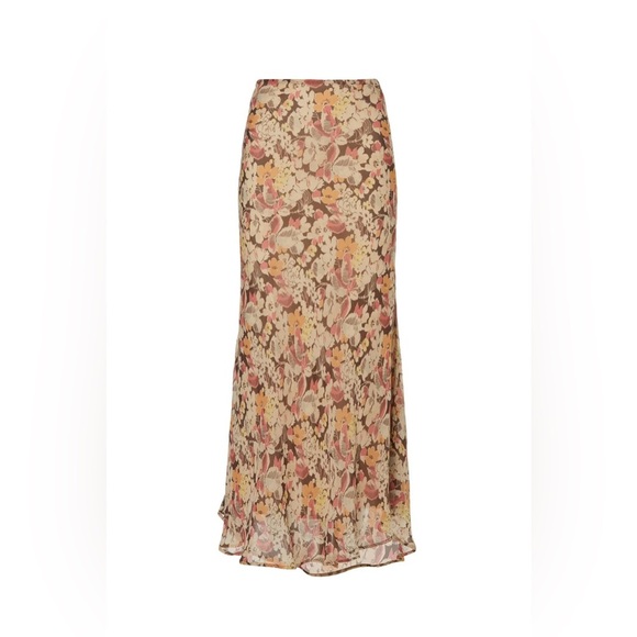 Polo Ralph Lauren Brown Floral Midi Skirt - Picture 9 of 10